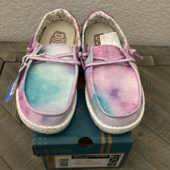 Hey Dude Kids Moccasins - Pink and Blue - Picture 3 of 10